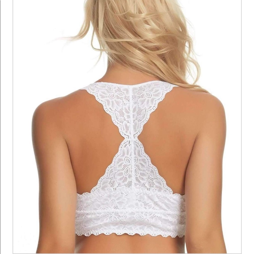 Bralette White Lace Racerback - Picture 2 of 8